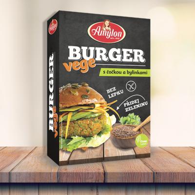 Amylon Vege Burger 125 g červená repa so sušenými paradajkami