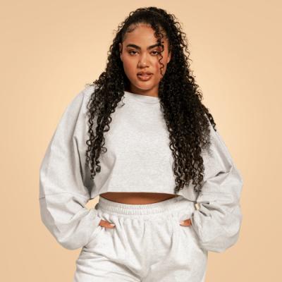 BeastPink Dámska mikina Cropped Bliss Grey XLXL