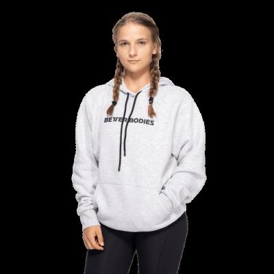 Better Bodies Hoodie Logo Light Grey Melange  L