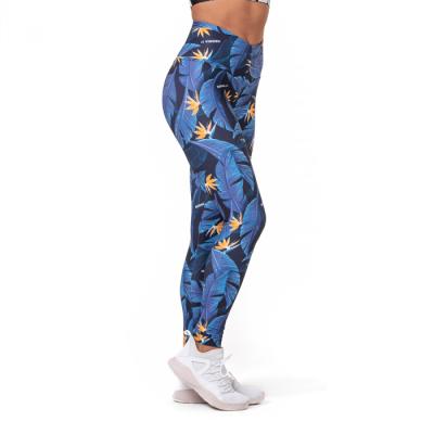 Dámske legíny High Waist Ocean Power Blue - NEBBIA  L