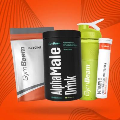 GymBeam AlphaMale Drink 400 g zelené jablko