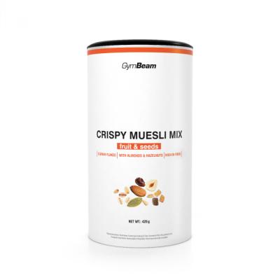 GymBeam Crispy Muesli Mix 420 g biela čokoláda ovocie