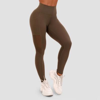 GymBeam Dámske legíny Mesh Panel olive XLXL