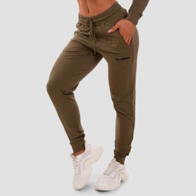 GymBeam Dámske tepláky TRN olive XSXS