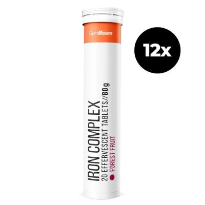 GymBeam Iron Complex šumivý 12 x 20 tab lesné ovocie