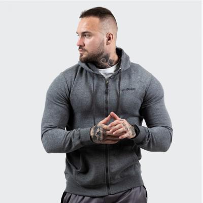 GymBeam Mikina Zipper Hoodie Grey Black S