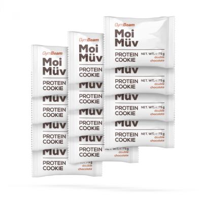 GymBeam MoiMüv Protein Cookie 12 x 75 g dvojitá čokoláda