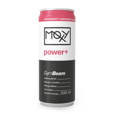 GymBeam MOXY power+ Energy Drink 24 x 330 ml jahodová limonáda