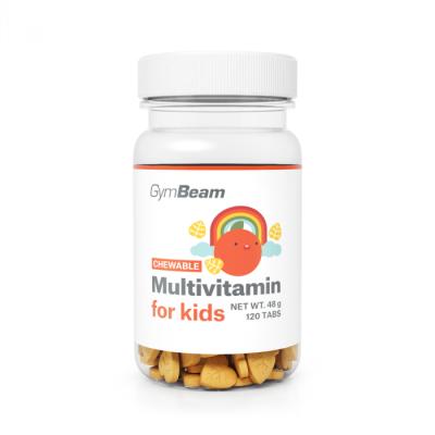 GymBeam Multivitamín, tablety na cmúľanie pre deti pomaranč