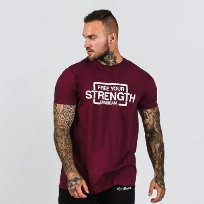 GymBeam Pánske tričko Free Your Strength Maroon White  XL