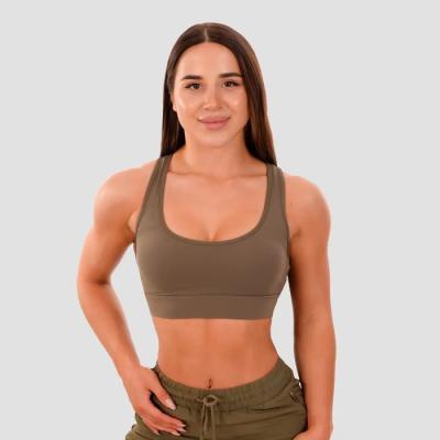 GymBeam Športová podprsenka Mesh Panel olive LL