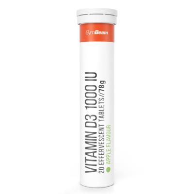 GymBeam Šumivý Vitamín D3 1000 IU 12 x 20 tab zelené jablko