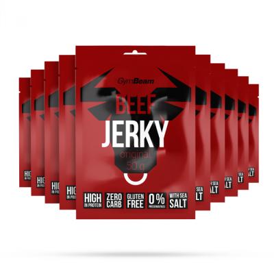 GymBeam Sušené mäso Beef Jerky 10 x 50 g barbecue