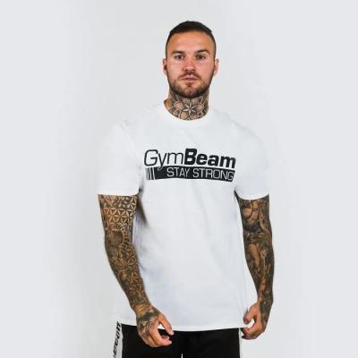 Gymbeam Tričko Stay Strong White XXL
