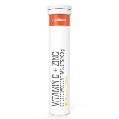 GymBeam Vitamin C + Zinok šumivý 12 x 20 tab citrusové ovocie