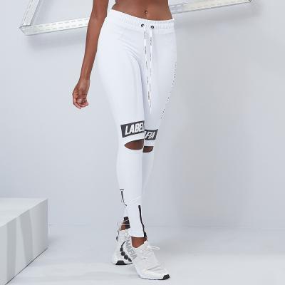 LABELLAMAFIA Dámske legíny Essential Knee Slit White  L