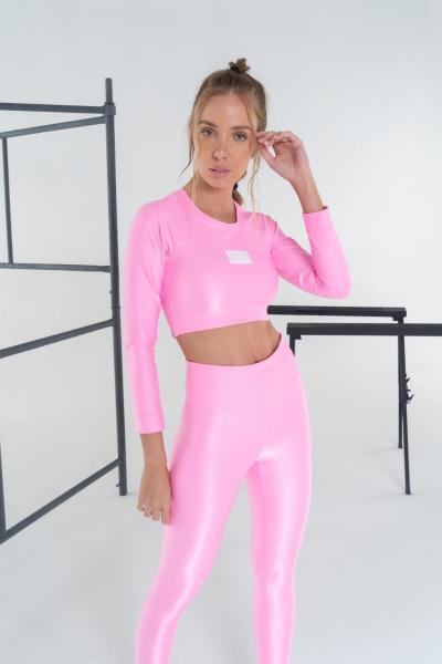LABELLAMAFIA Športový Crop Top Essentials Pink  L