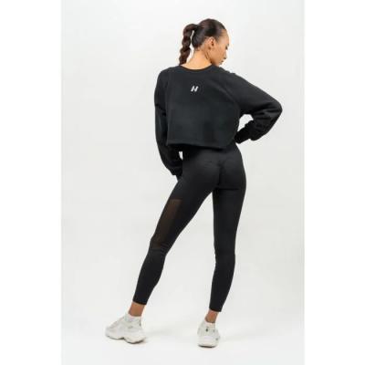 NEBBIA Crop Mikina Gym Spirit Black XSXS