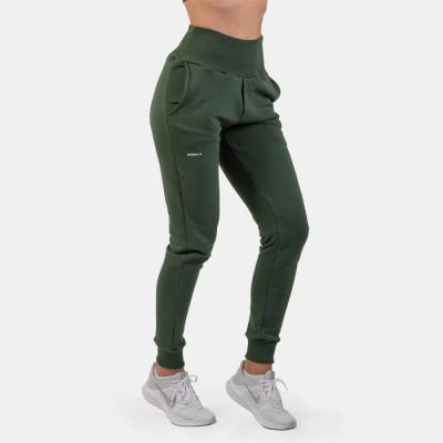 NEBBIA Dámske tepláky High-Waist Loose Fit Dark Green S