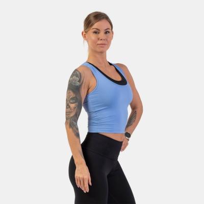 NEBBIA Dámske tielko Crop Top Sporty Slim Fit Light Blue S