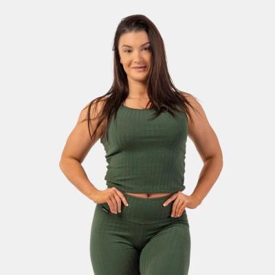 NEBBIA Dámske tielko Tank Top Ribbed Organic Dark Green XS
