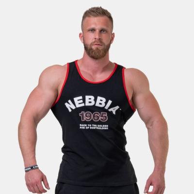 NEBBIA Pánske tielko Old school muscle Black L