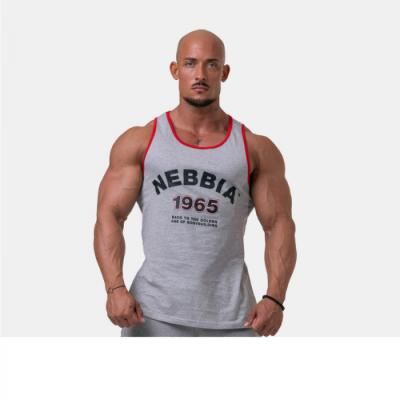 NEBBIA Pánske tielko Old school muscle Grey XXL