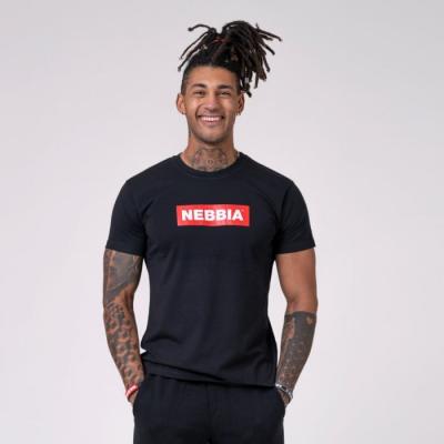 NEBBIA Pánske tričko Basic Black M