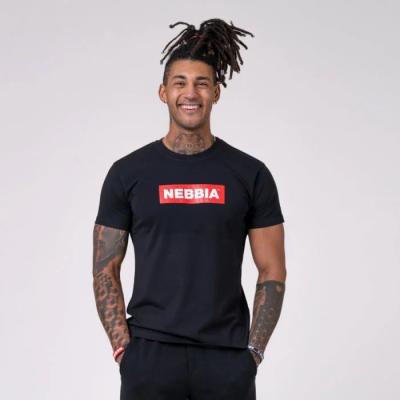NEBBIA Pánske tričko Basic Black XL