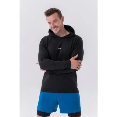 NEBBIA Pánske Tričko Long-Sleeve Hoodie Black  LL