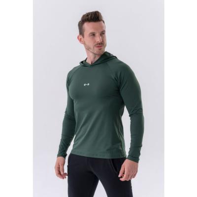 NEBBIA Pánske Tričko Long-Sleeve Hoodie Dark Green XLXL