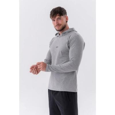 NEBBIA Pánske Tričko Long-Sleeve Hoodie Light Grey XLXL