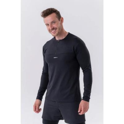 NEBBIA Pánske Tričko Long-Sleeve Layer Up Black  LL