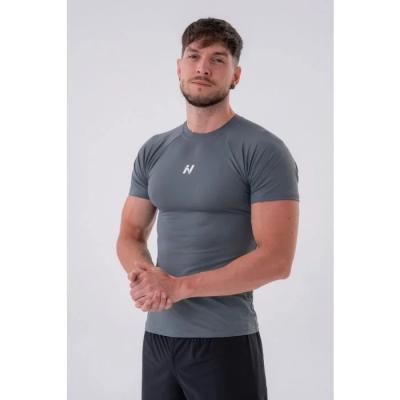 NEBBIA Pánske Tričko Slim-fit Grey  LL