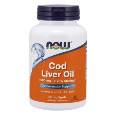 NOW Cod Liver Oil olej z tresčích jater 1000 mg 90 softgel kapsúl