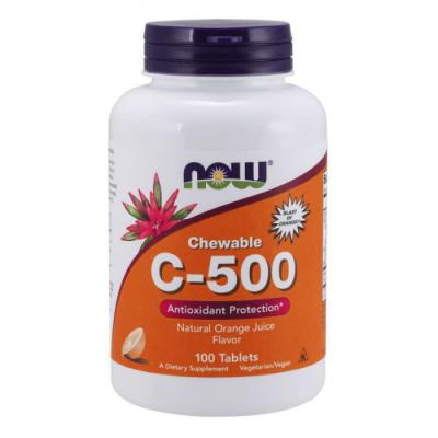 NOW Foods Vitamín C 500 mg tablety na cmúľanie čerešňa a bobule