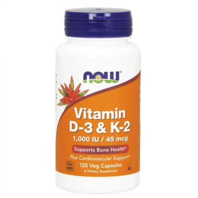 Now Foods Vitamin D3 & K2 120 kaps