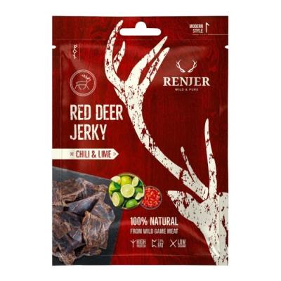 Renjer Sušené jelenie mäso Red Deer Jerky 25 g chilli a limetka