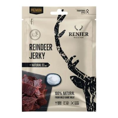 Renjer Sušené sobie mäso Reindeer Jerky 15 x 25 g morská soľ