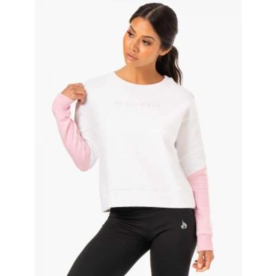 Ryderwear Dámska mikina Hybrid Pullover White Pink  LL