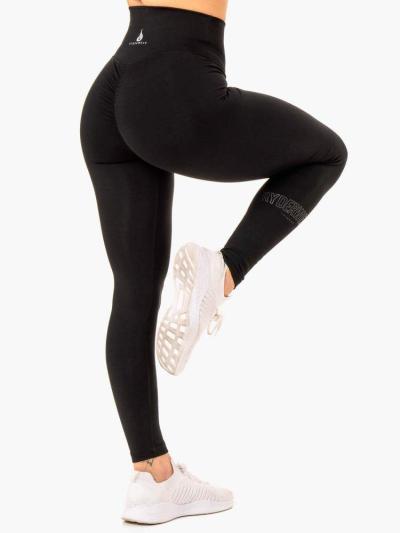 Ryderwear Dámske legíny Knockout High Waisted Scrunch Black  XS