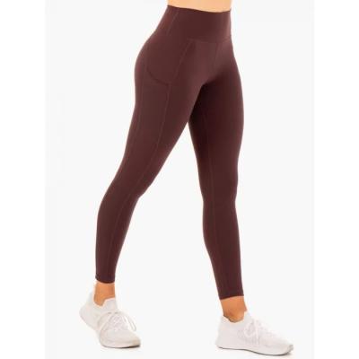 Ryderwear Dámske legíny s vreckami Reset High Waisted Chocolate  XS