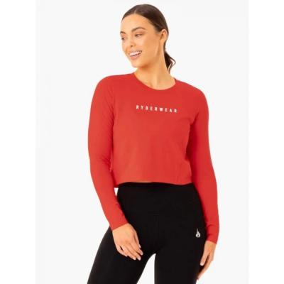 Ryderwear Dámske tričko Long Sleeve Top Foundation Red M