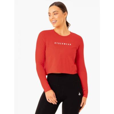 Ryderwear Dámske tričko Long Sleeve Top Foundation Red S