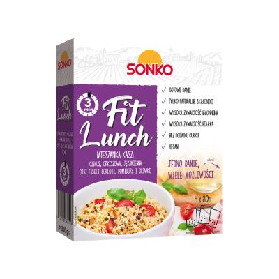 SONKO Fit Lunch mix krúpov s fazuľkami borlotti 4 x 80 g