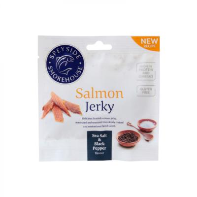 Speyside Smokehouse Lososové Jerky 12 x 30 g morská soľ a čierne korenie