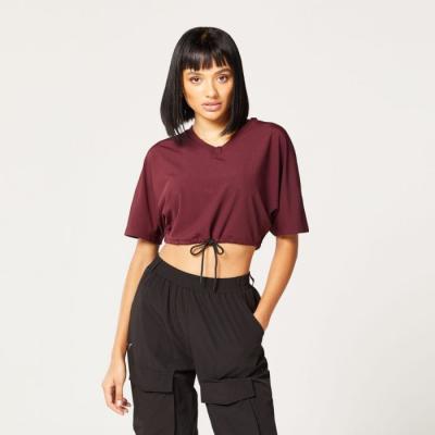 SQUATWOLF Dámske tričko Code Crop V Neck Red  M