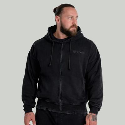 STRIX Mikina Zip Washed Black  L