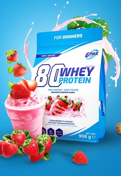 80 Whey Protein - 6PAK Nutrition 908 g Chocolate Caramel