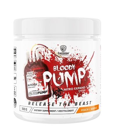 Bloody Pump (bez kofeínu) - Swedish Supplements 300 g Peach+Mango